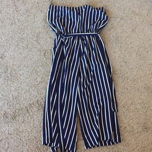 Blue and white stripe Romper